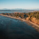 Aerial view of stunning Crescent Rock Nude Beach