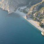 Aerial view of stunning Playa de Cantarrijan - a nude paradise