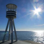 Lifeguard tower at Bellevue Nude Beach